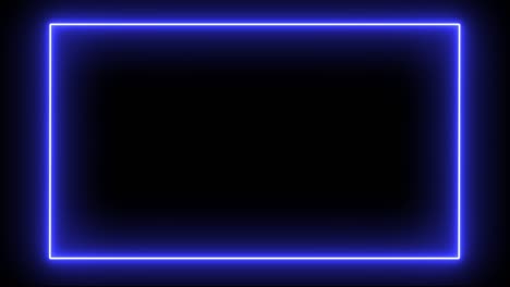 blinking animation of purple and blue rectangle neon frame on black bacground.