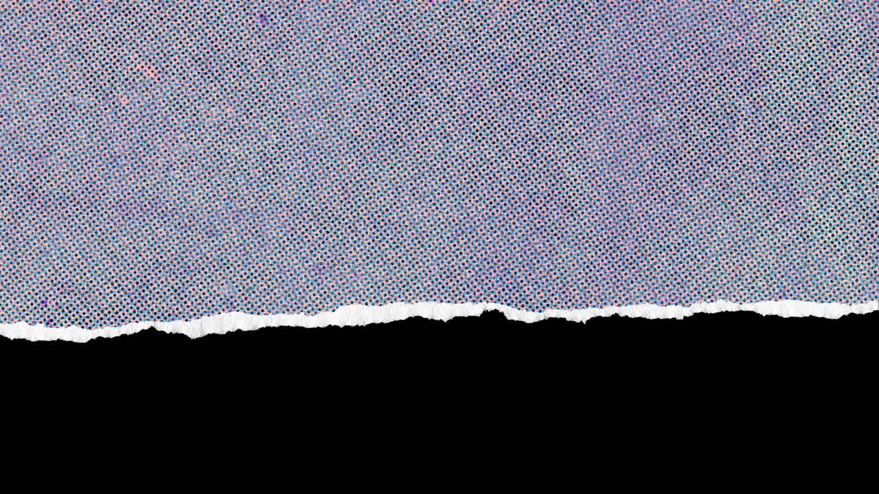 Animated Halftone Paper Tear Transition with Black Background