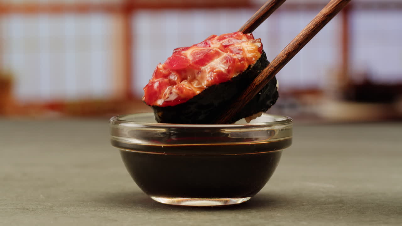 Sushi with Soy Sauce