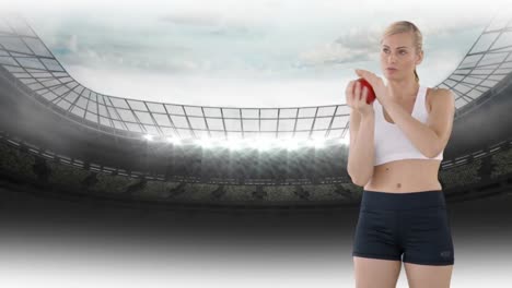 mujer atlética en un estadio