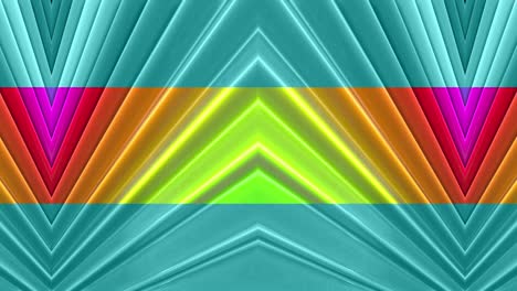 fondo brillante sin costuras en 3d abstracto en 4k con cintas de arco iris. rayas multicolores de arcoiris se mueven cíclicamente en geometría simple estilo creativo de dibujos animados. animación suave en bucle. 53