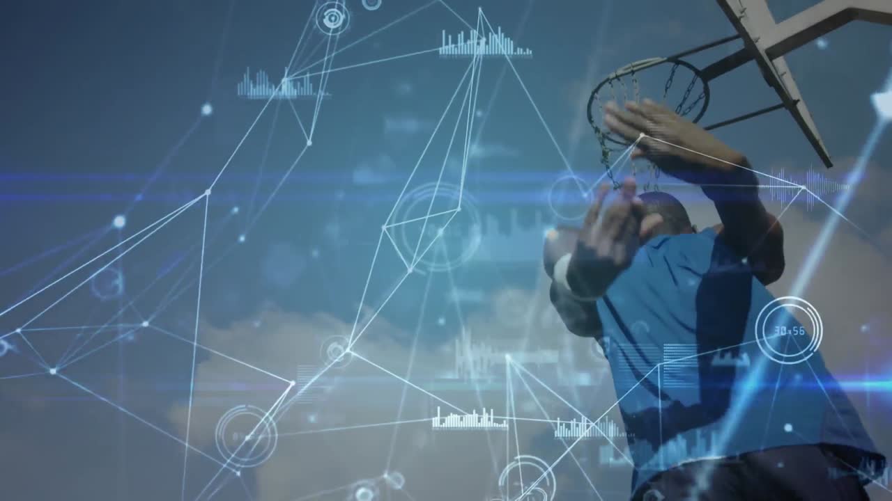 아프리카계 미국인 농구 선수에 대한 데이터 처리 및 연결 네트워크의 애니메이션