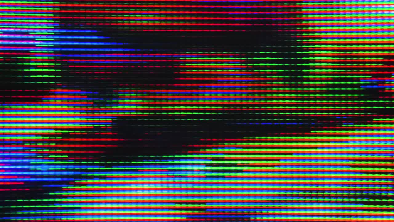 glitch macro de primer plano de la pantalla de la televisión lcd crt, en color rgb