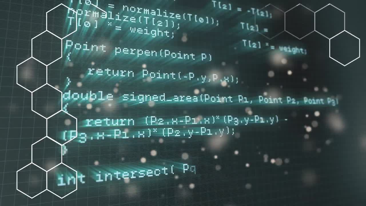 animation du traitement des données sur fond sombre