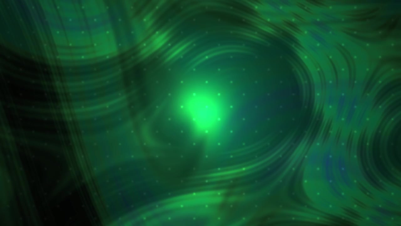 Fondo abstracto de ondas verdes brillantes y patrón de puntos