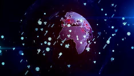 pandemia global de virus en bucle y fondo sin fisuras