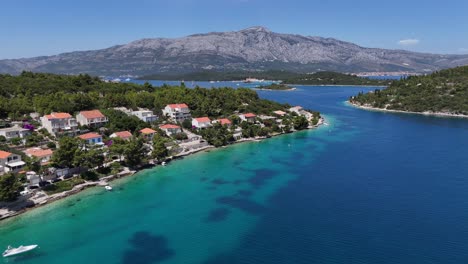 aerial drone view footage croatia coastline adriatic sea dalmation coast