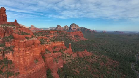 flying close to sandstone mountains in sedona, arizona, united states