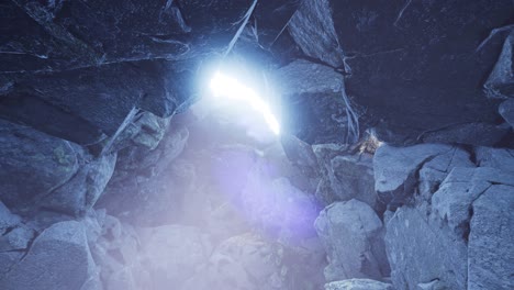 sun light inside mysterious cave