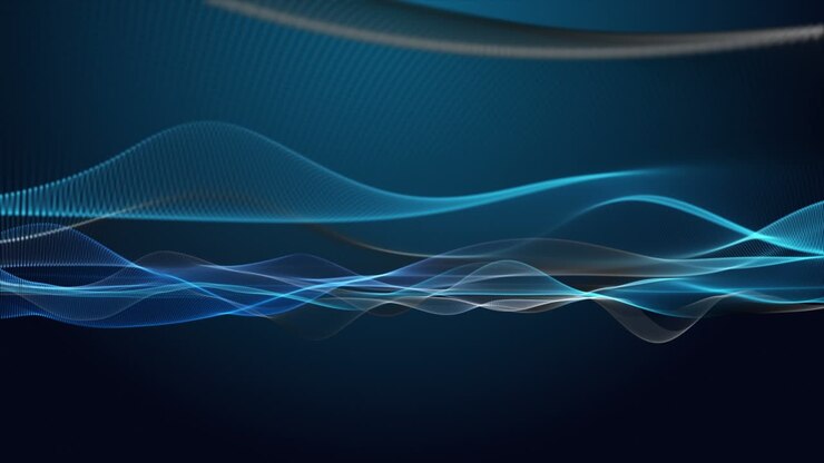Fantastic animation with particle wave object in slow motion and space for text, 4096x2304 loop 4K