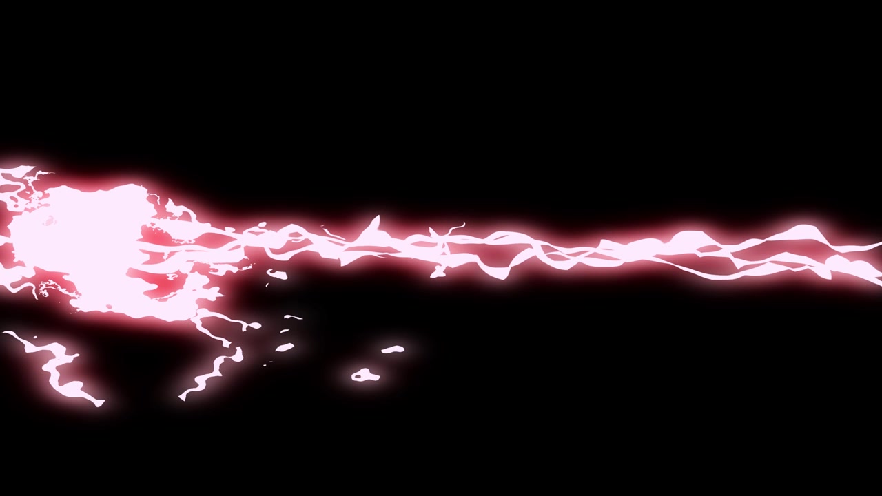 Animazione grafica in movimento di un raggio di scarica elettrica