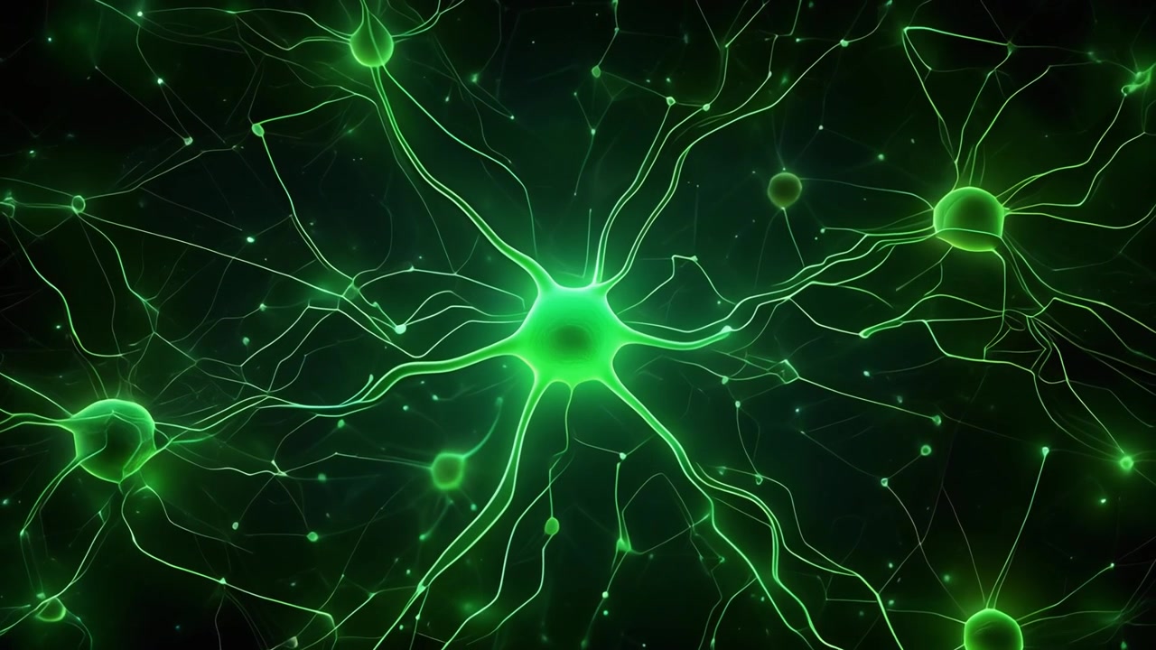 Glowing Neurons Connecting in a Neural Network
