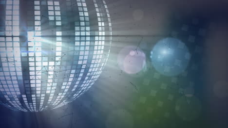 animación de la red en movimiento, sobre luces bokeh y bola de espejo