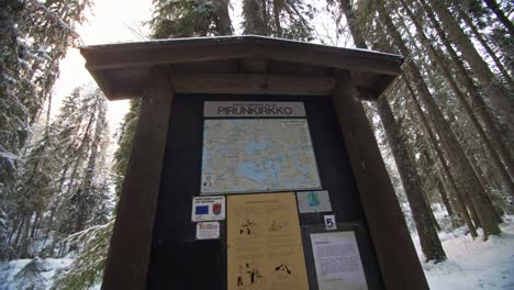 pirunkirkko big forest sign in winter