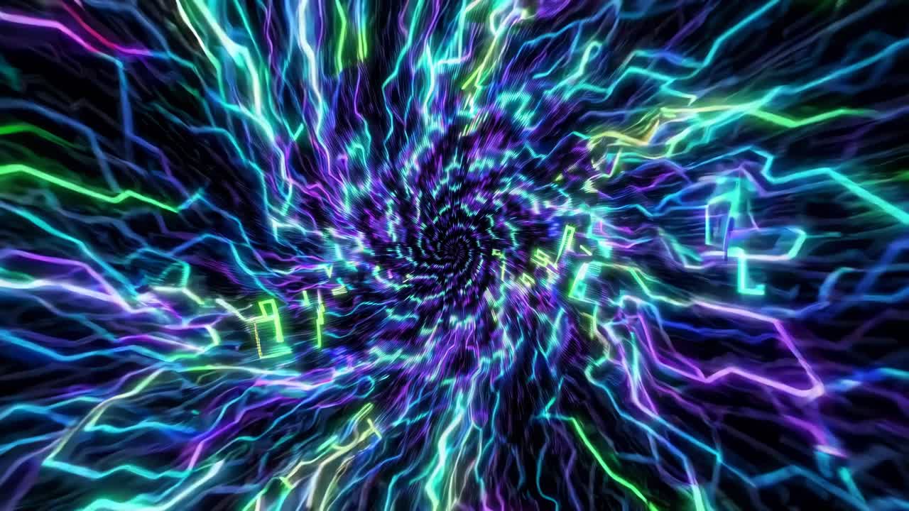 túnel espiral de neón abstracto