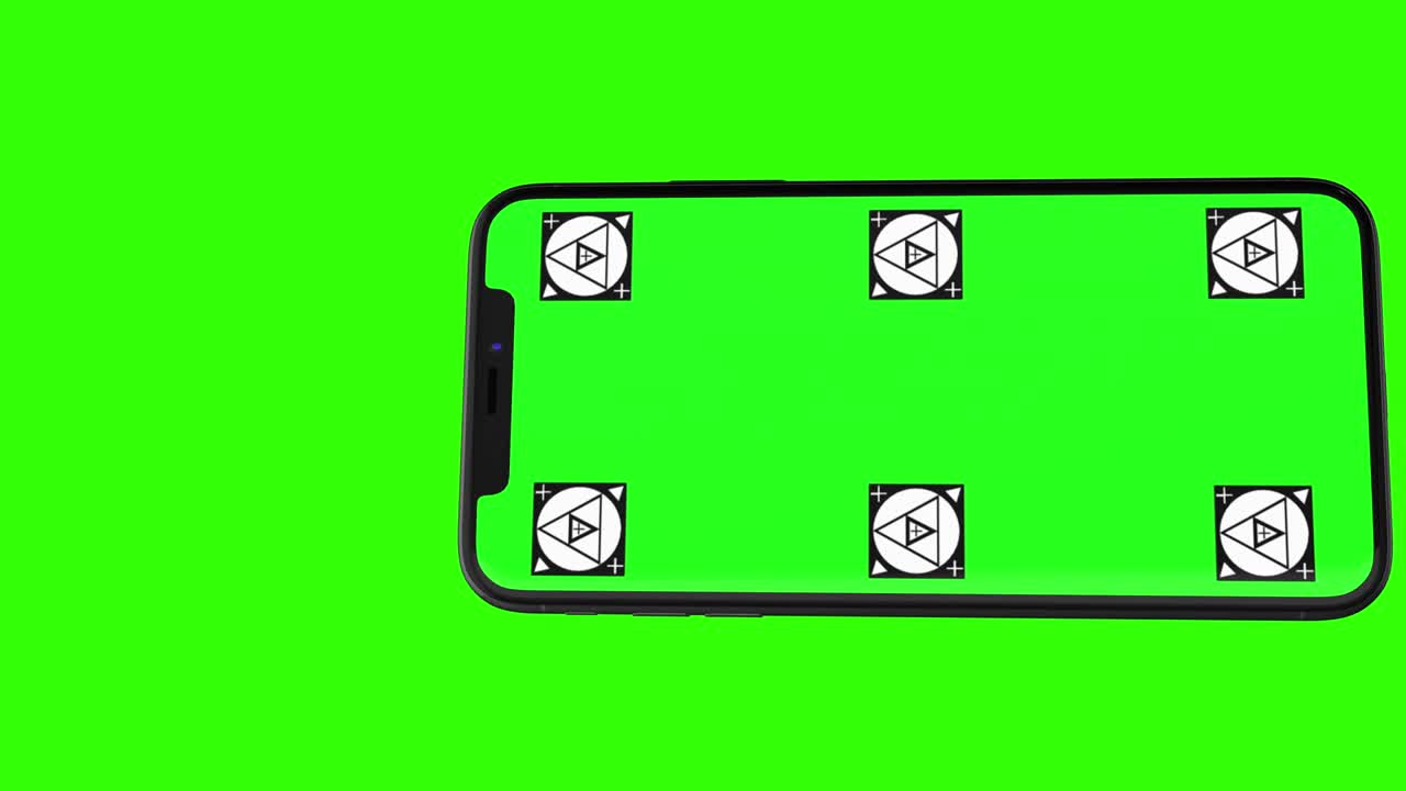 녹색 화면을 가진 고립된 스마트 폰