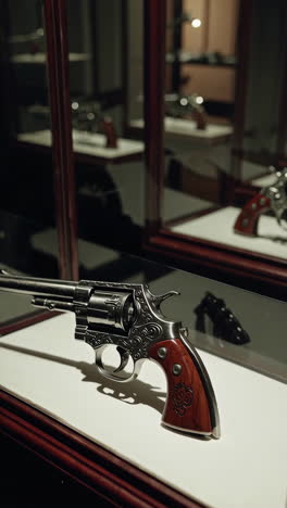 antique revolver display