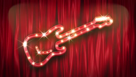 guitar silhouette shape.the theater sign and the curtain[loop]]