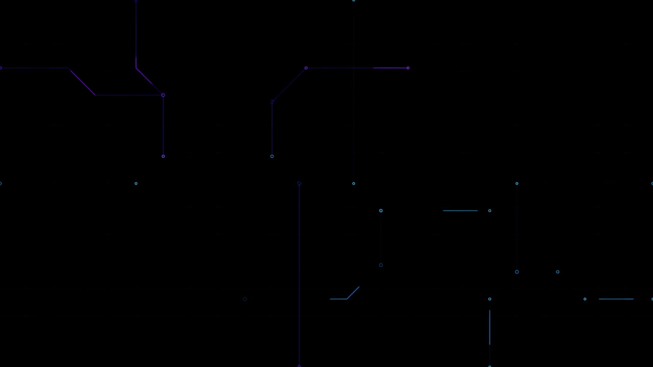 Abstract Digital Circuit Lines Connecting on Dark Background