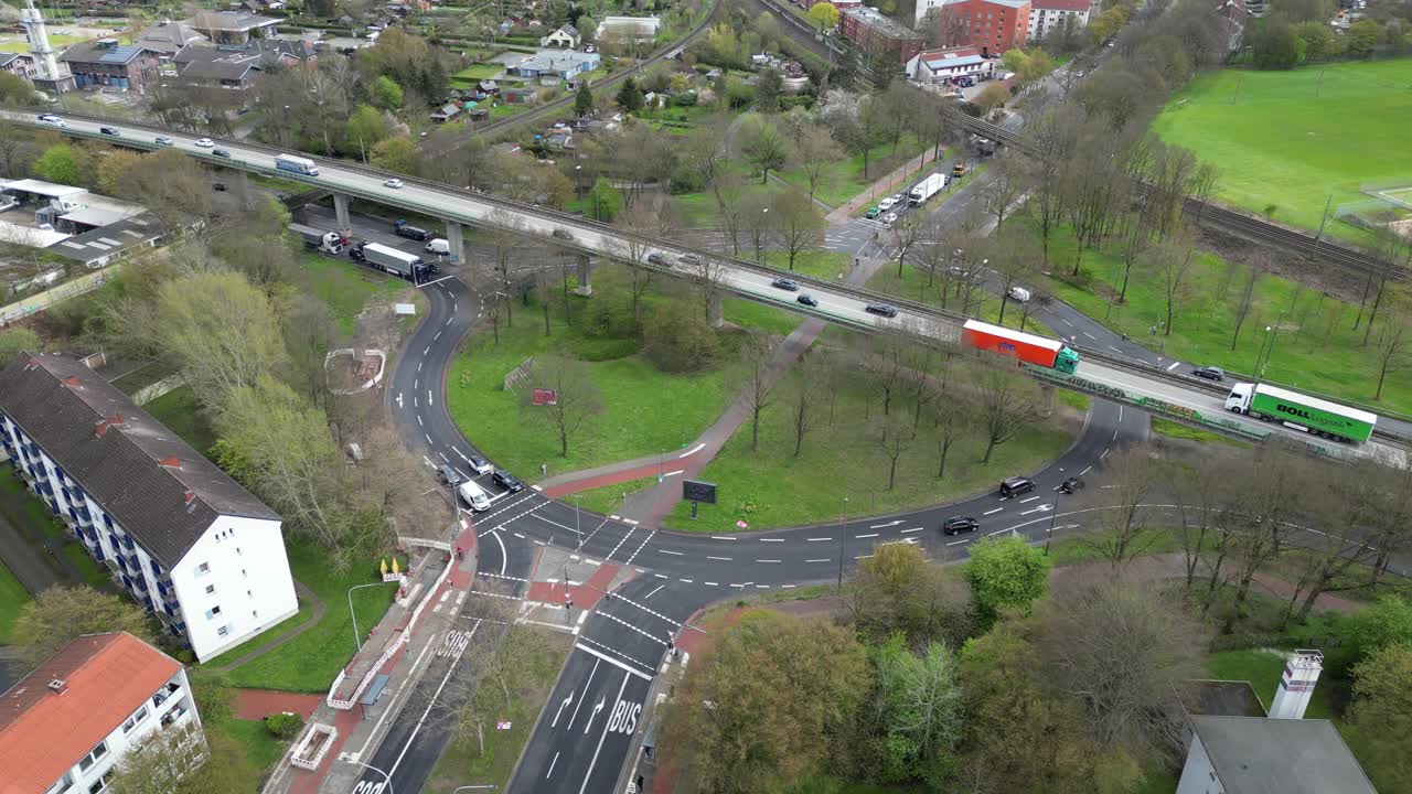 브레멘의 큰 순환로. 드론 뷰