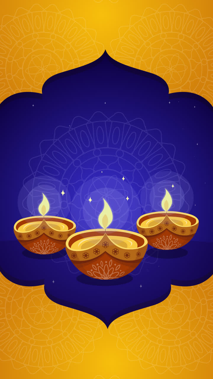 Biglietto d'auguri di Diwali con Diyas