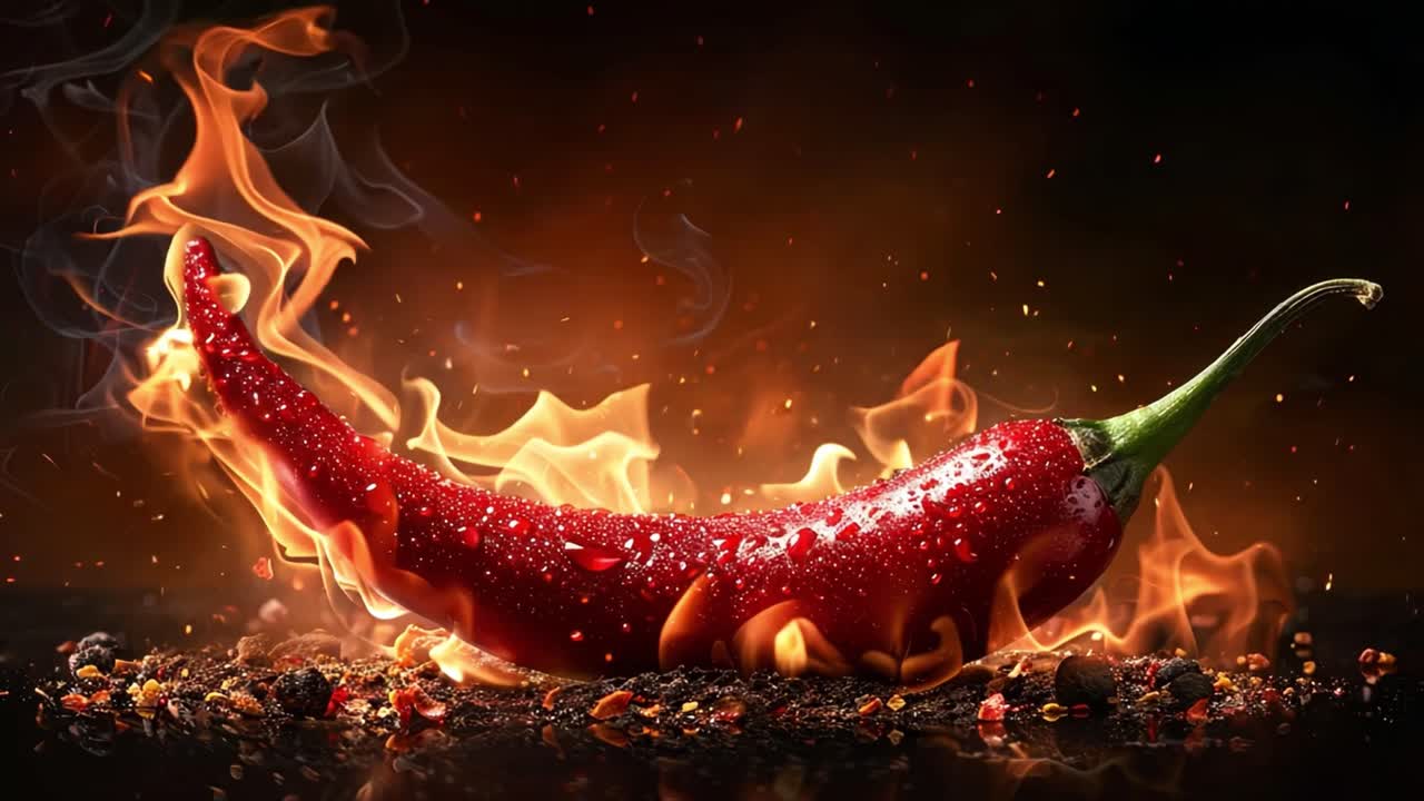 Fiery red chili pepper