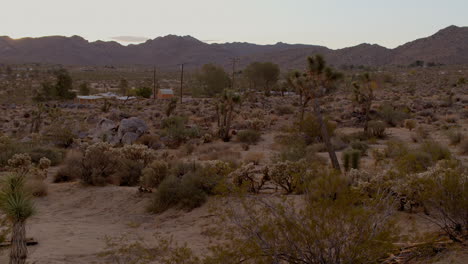 boom down towards the desert floor in joshua tree, california on a beautiful morning