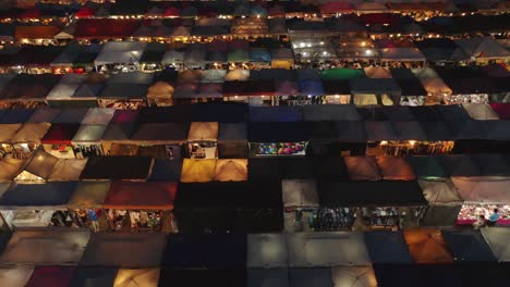 stalls in rachada train market from above