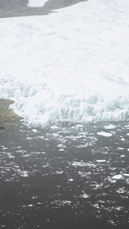 aerial view of a glacier in a cold climate