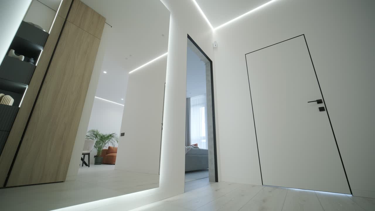 Modern and Stylish White Hallway Interior
