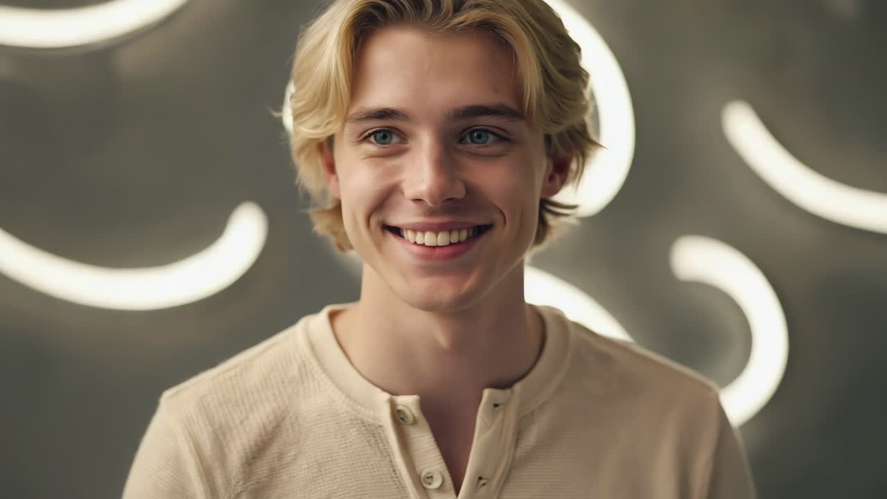 Portrait of a smiling blond man