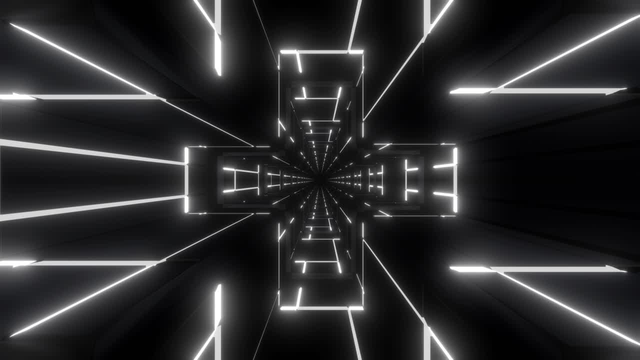 el túnel de neón brillante