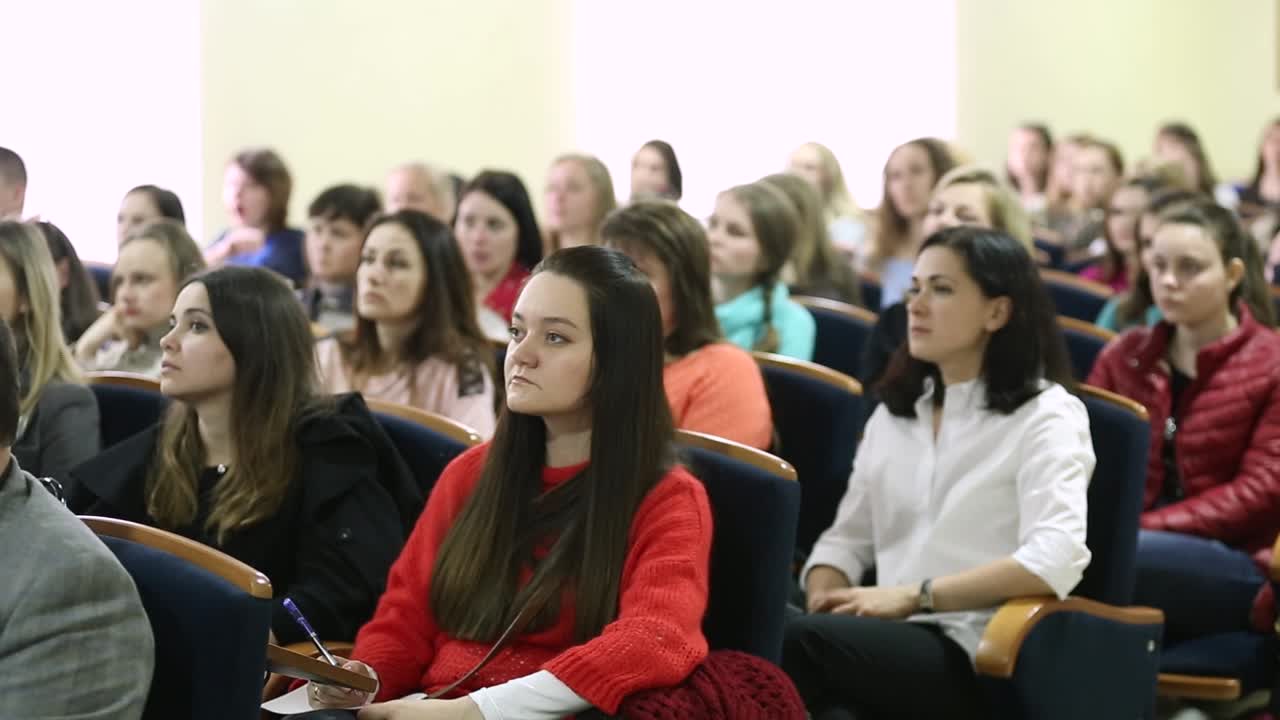 People Visiting Business Conference. VINNITSA, UKRAINE, APRIL 2017: Conference hall or seminar room with people, Business meeting concept