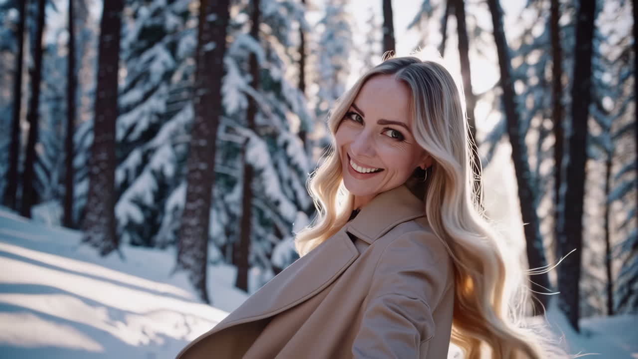 Woman in a winter wonderland