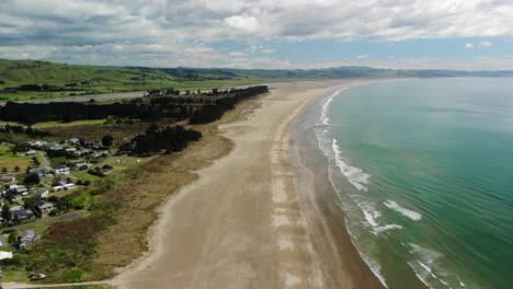 coastal township of porangahau at the pacific ocean waterfront in north island, new zealand