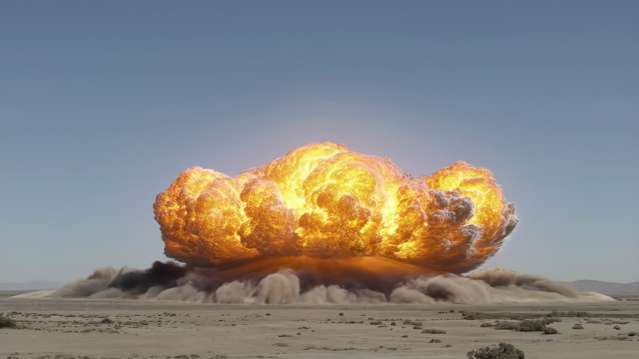 Massiv atomprøvesprængning skaber paddehattesky i en ørken