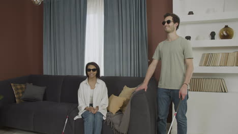 blind friends in a flat