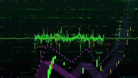 animación del procesamiento de datos financieros