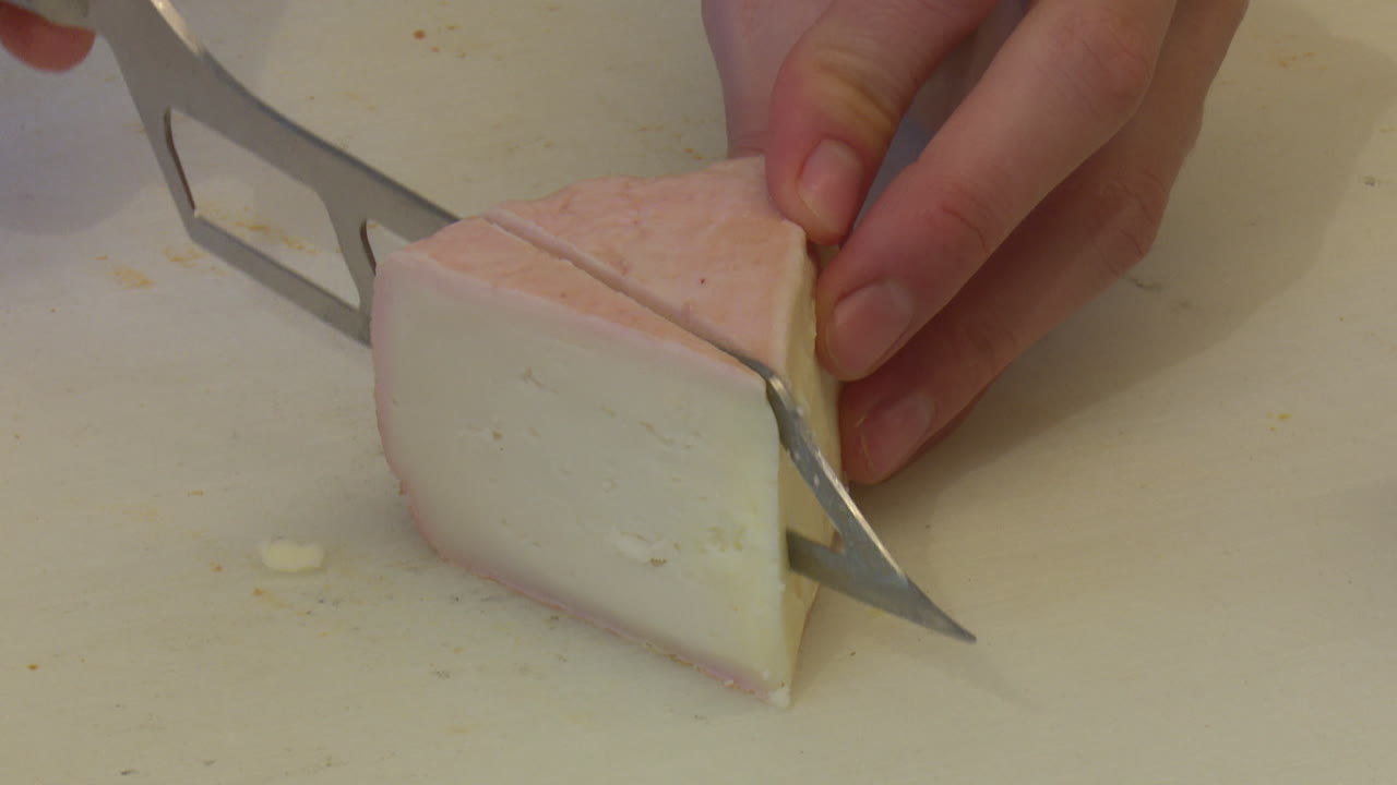 Cutting Pink Cheese