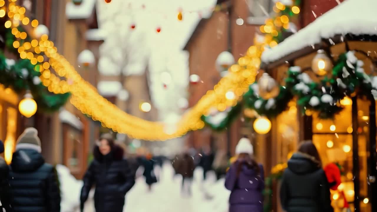 Luminen joulukatu näkymä