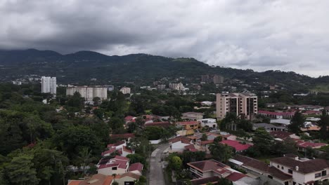 Beautiful-aerial-shot-flying-over-San-Jose-in-Costa-Rica