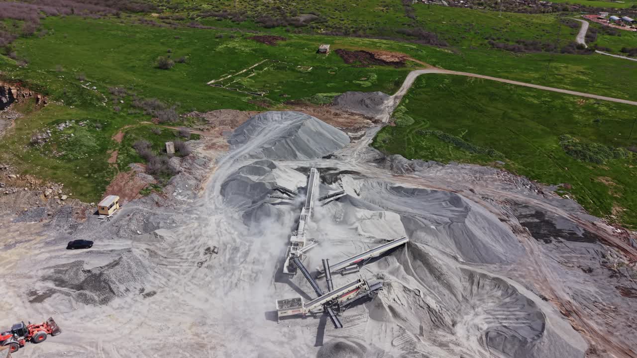 Aerial View of Stone Crushing Plant in a Quarry