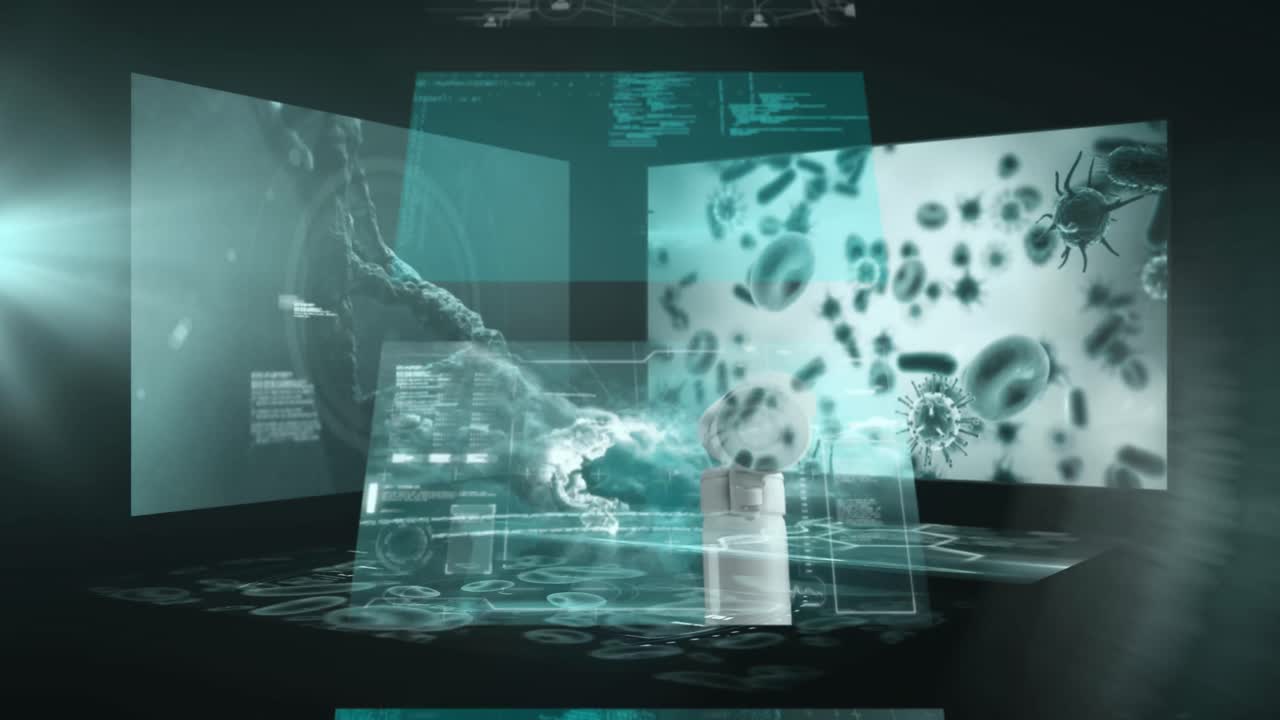 animación de pantallas con procesamiento de datos médicos