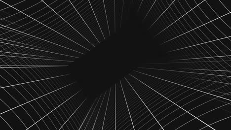 infinite white grid rotation with copy space. vj graphics seamless looping animation. concept of symmetry