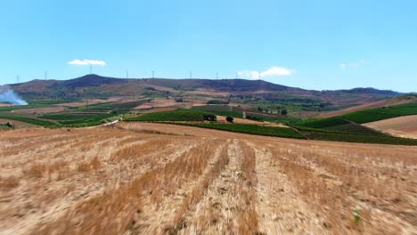 Volar-Sobre-Un-Paisaje-árido-Hacia-Tierras-De-Cultivo-Verdes