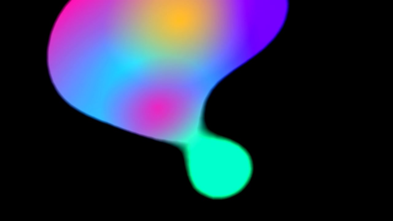 Abstract Colorful Liquid Shapes Moving on Black Background