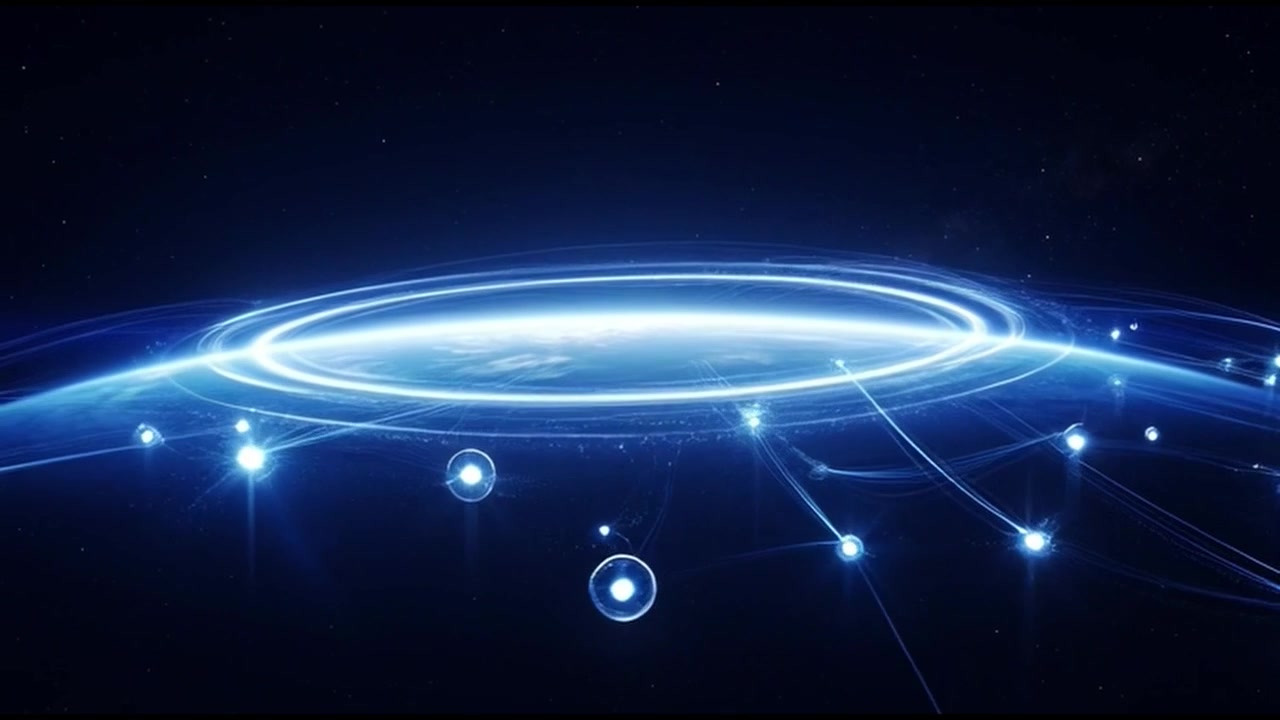 Digital Global Network Connection Over Earth