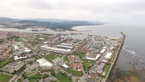 city port of viana do castelo in portugal aerial view