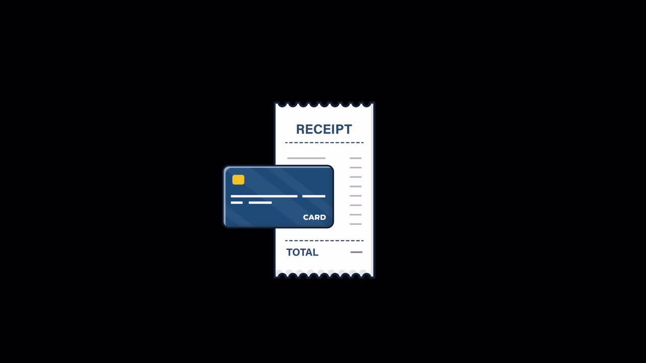 Animated Credit Card and Receipt for Financial Transactions