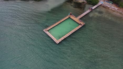 pool in the ocean aerial playita rosada in lajas, puerto rico